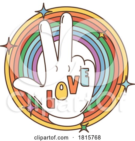 Hippie Hand Gesturing Peace Clipart by Vector Tradition SM