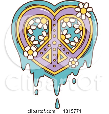 Melting Heart Shaped Peace Sign Clipart by Vector Tradition SM