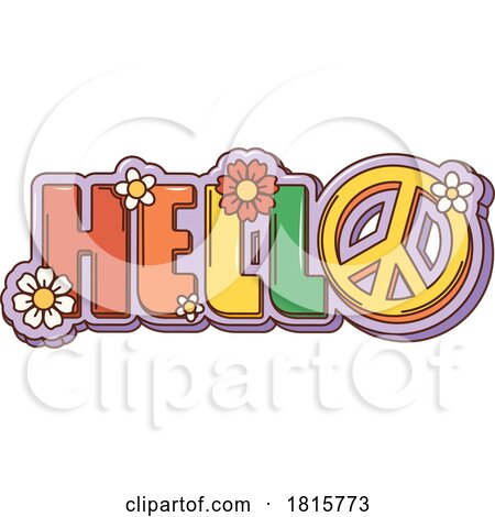 Hello Word Hippie Clipart by Vector Tradition SM