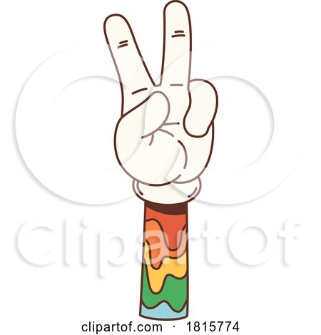 Hippie Hand Gesturing Peace Clipart by Vector Tradition SM