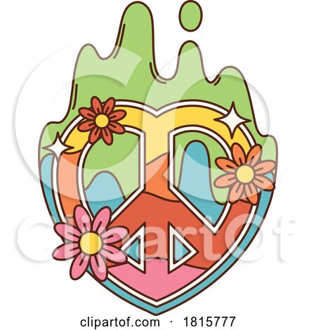 Heart Shaped Peace Sign Clipart by Vector Tradition SM