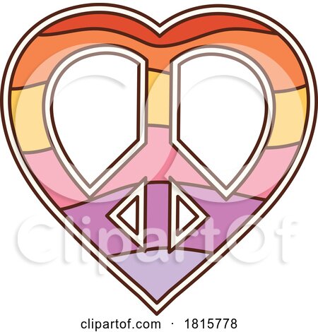 Heart Shaped Peace Sign Clipart by Vector Tradition SM