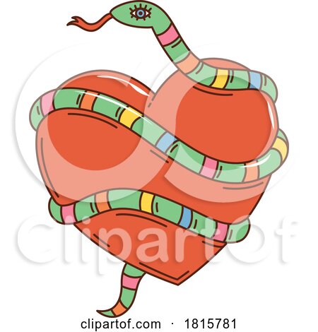 Snake and Heart Clipart by Vector Tradition SM