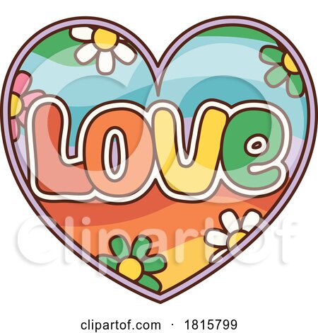 Colorful Floral Hippy Love Clipart by Vector Tradition SM