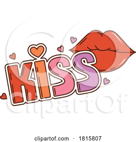 Mouth and Word KISS Clipart by Vector Tradition SM