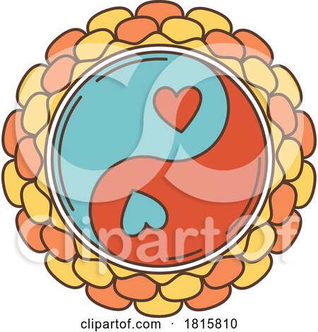 Groovy Heart Yin Yang Clipart by Vector Tradition SM