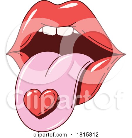 Heart on a Tongue Clipart by Vector Tradition SM