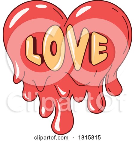 Melting Love Heart Retro Cartoon Clipart by Vector Tradition SM