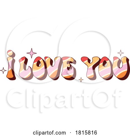 Hippie I Love You Word Design Clipart by Vector Tradition SM