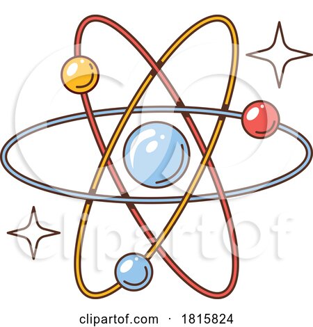 Retro Atom with Electrons Clipart by Vector Tradition SM