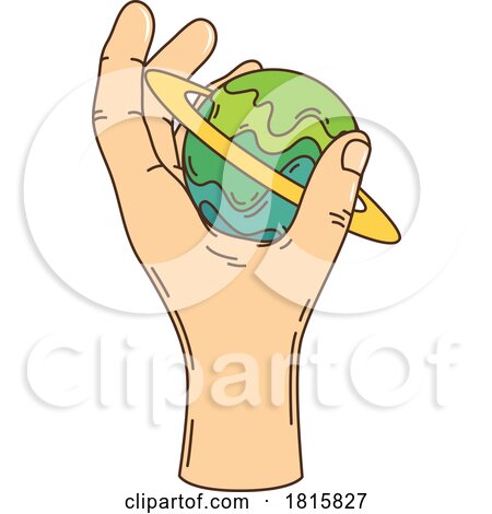 Hand Holding a Planet Clipart by Vector Tradition SM