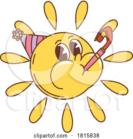 Party Sun Mascot Clipart by Vector Tradition SM