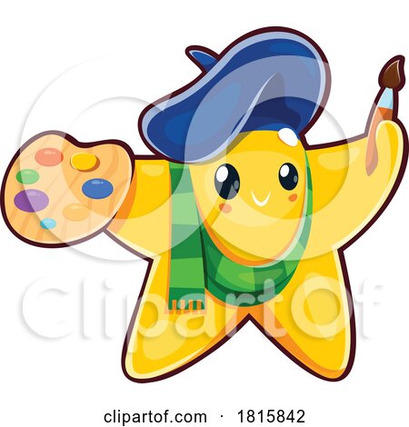 Artist Star Mascot Clipart by Vector Tradition SM