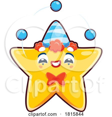 Juggling Clown Star Mascot Clipart by Vector Tradition SM