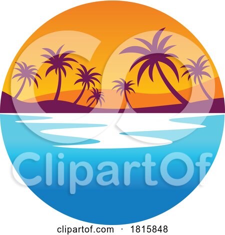 Tropical Island Logo Clipart by Vector Tradition SM