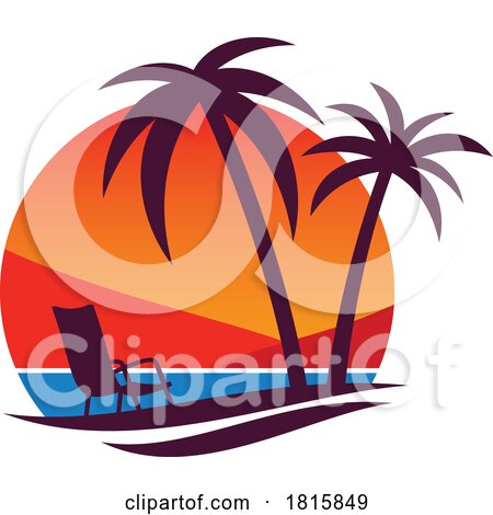 Tropical Island Logo Clipart by Vector Tradition SM