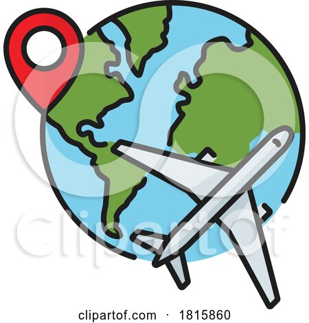 Plane Globe and Destination Clipart by Vector Tradition SM