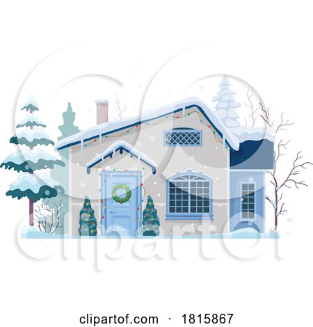 House in the Winter Clipart by Vector Tradition SM