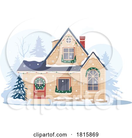 House in the Winter Clipart by Vector Tradition SM