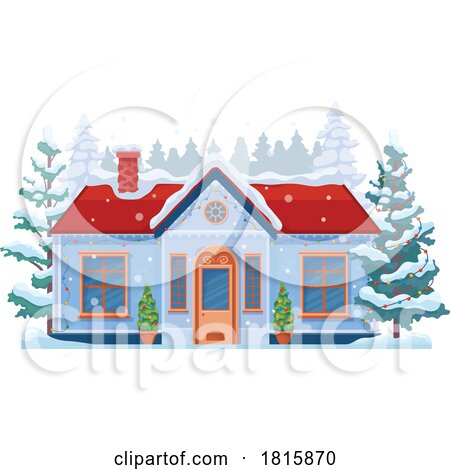 House in the Winter Clipart by Vector Tradition SM