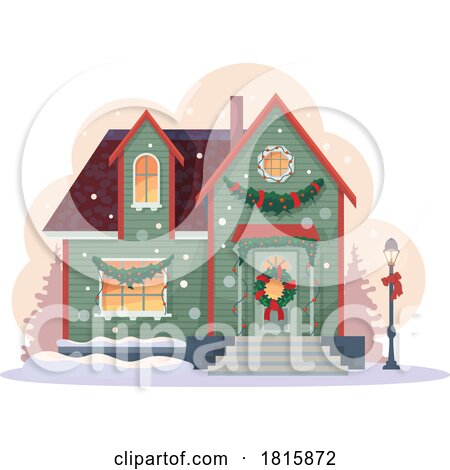 House in the Winter Clipart by Vector Tradition SM