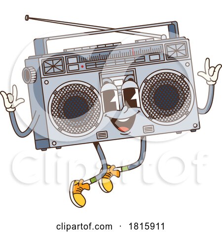 Retro Radio Mascot Clipart by Vector Tradition SM