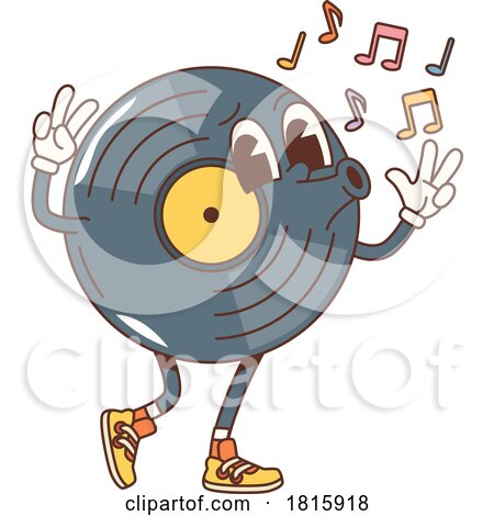 Vinyl Record Mascot Clipart by Vector Tradition SM