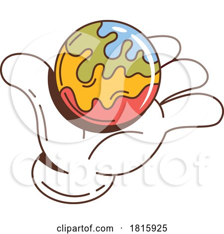 Hand Holding a Colorful Globe Clipart by Vector Tradition SM