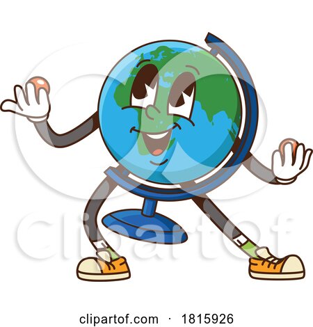 Retro Cartoon Desk Globe Clipart by Vector Tradition SM