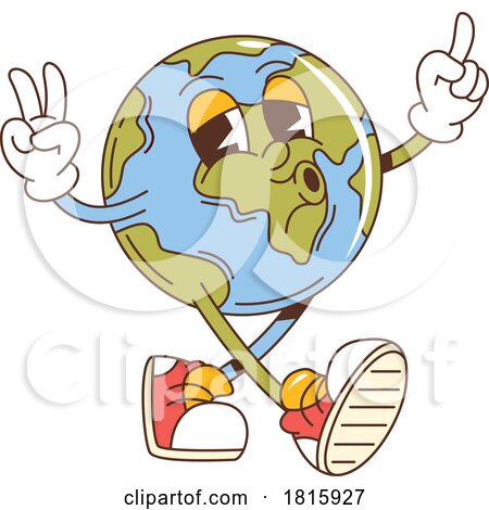 Retro Cartoon Earth Clipart by Vector Tradition SM