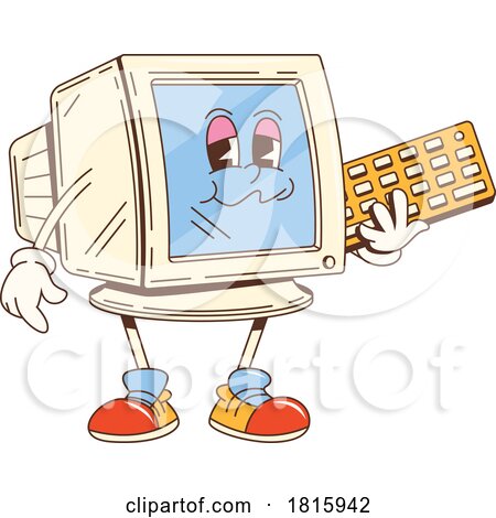 Desktop Computer Mascot Clipart by Vector Tradition SM