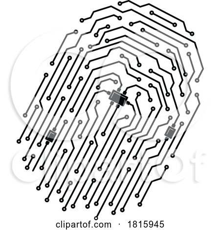 Circuit Board Finger Print Clipart by Vector Tradition SM