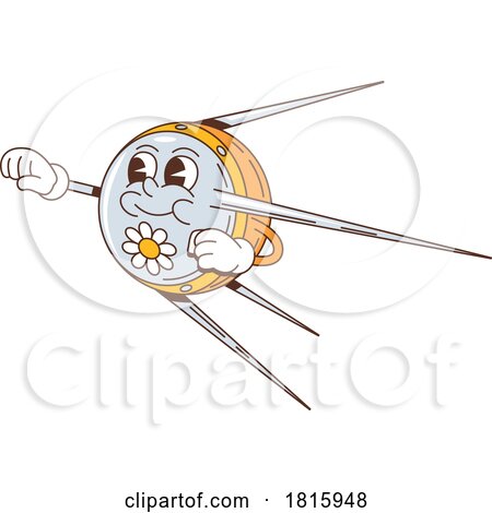 Hippy Space Satellite Mascot Clipart by Vector Tradition SM