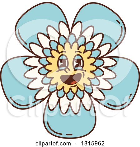 Hippie Flower Mascot Clipart by Vector Tradition SM