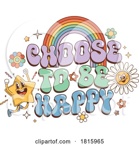 Choose to Be Happy Hippie Clipart by Vector Tradition SM