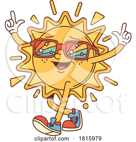 Retro Cartoon Summer Sun Mascot Clipart by Vector Tradition SM