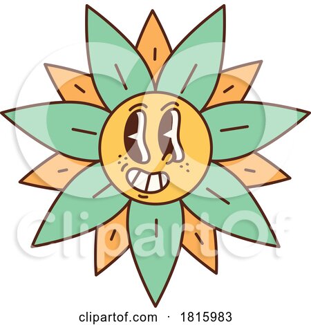 Hippie Flower Mascot Clipart by Vector Tradition SM