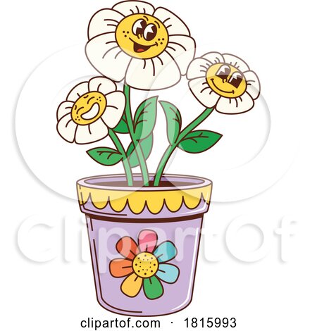 Potted Flower Mascots Clipart by Vector Tradition SM