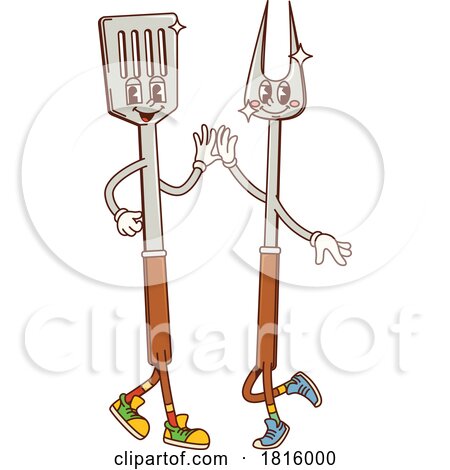 Barbeque Utensil Mascots Clipart by Vector Tradition SM