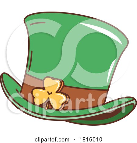 Retro Cartoon St Patricks Day Hat Clipart by Vector Tradition SM