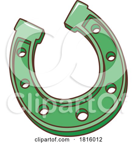 Retro Cartoon St Patricks Day Horse Shoe Clipart by Vector Tradition SM