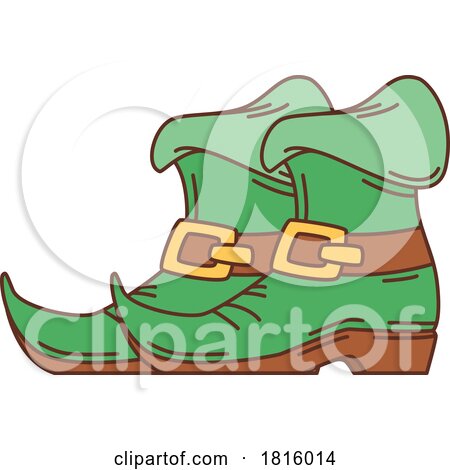 Retro Cartoon St Patricks Day Leprechaun Boots Clipart by Vector Tradition SM