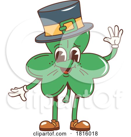 St Patricks Day Shamrock Mascot Clipart by Vector Tradition SM