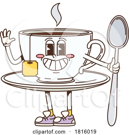 Tea Cup Mascot Clipart by Vector Tradition SM