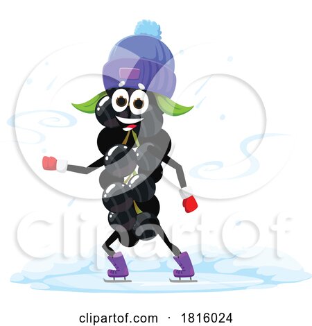 Ice Skating Berry Mascot Clipart by Vector Tradition SM