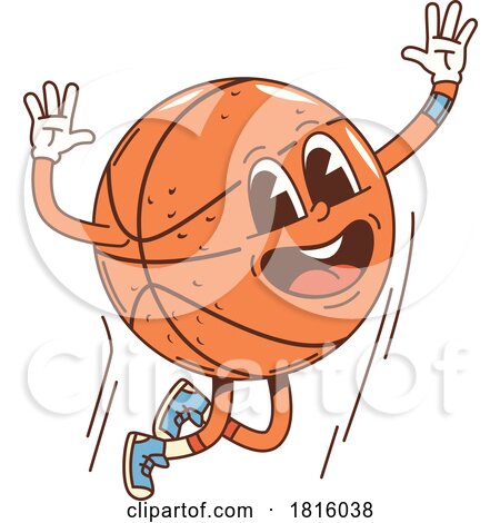 Retro Cartoon Basketball Mascot Clipart by Vector Tradition SM