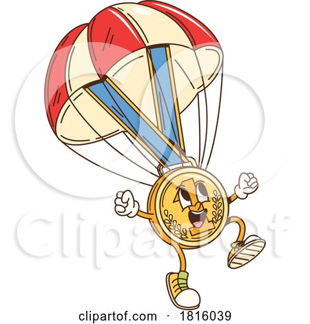 Parchuting Medal Mascot Clipart by Vector Tradition SM