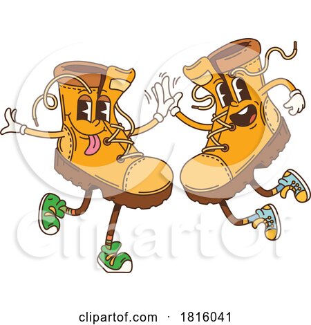 Hiking Boot Mascots Clipart by Vector Tradition SM