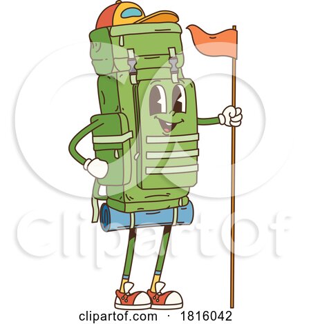 Hiking Pack Mascot Clipart by Vector Tradition SM