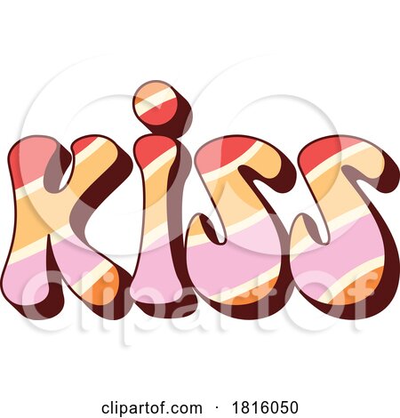 Retro Cartoon Word KISS Clipart by Vector Tradition SM